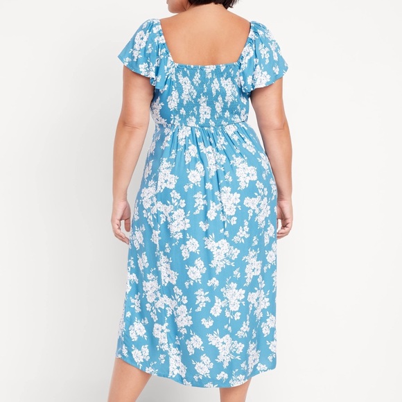 NWOT Flutter-Sleeve Crepe Midi Dress — Old Navy L - Picture 2 of 4